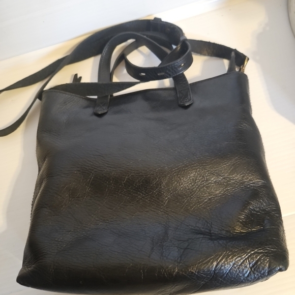 Madewell The Zip-Top Transport Black Leather Satchel  Convertible Crossb… - Picture 7 of 12